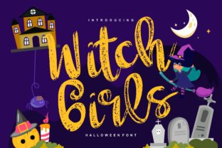 Witch Girls Typeface: Spooky Charm for Handmade Labels and Seasonal Products